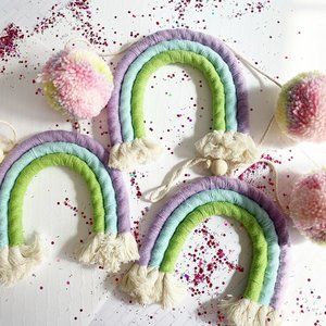 Pastel Spring Garland, Summer Garland, Easter Wall Decor, Boho Baby Shower Decor
